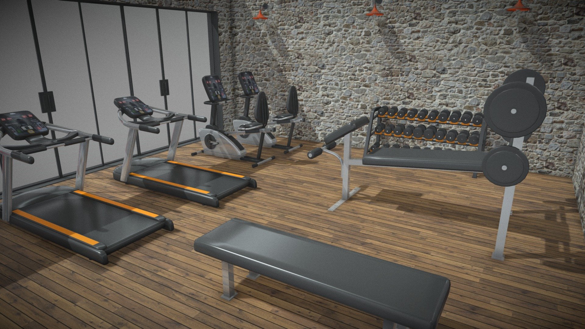 3D gym full 3d model