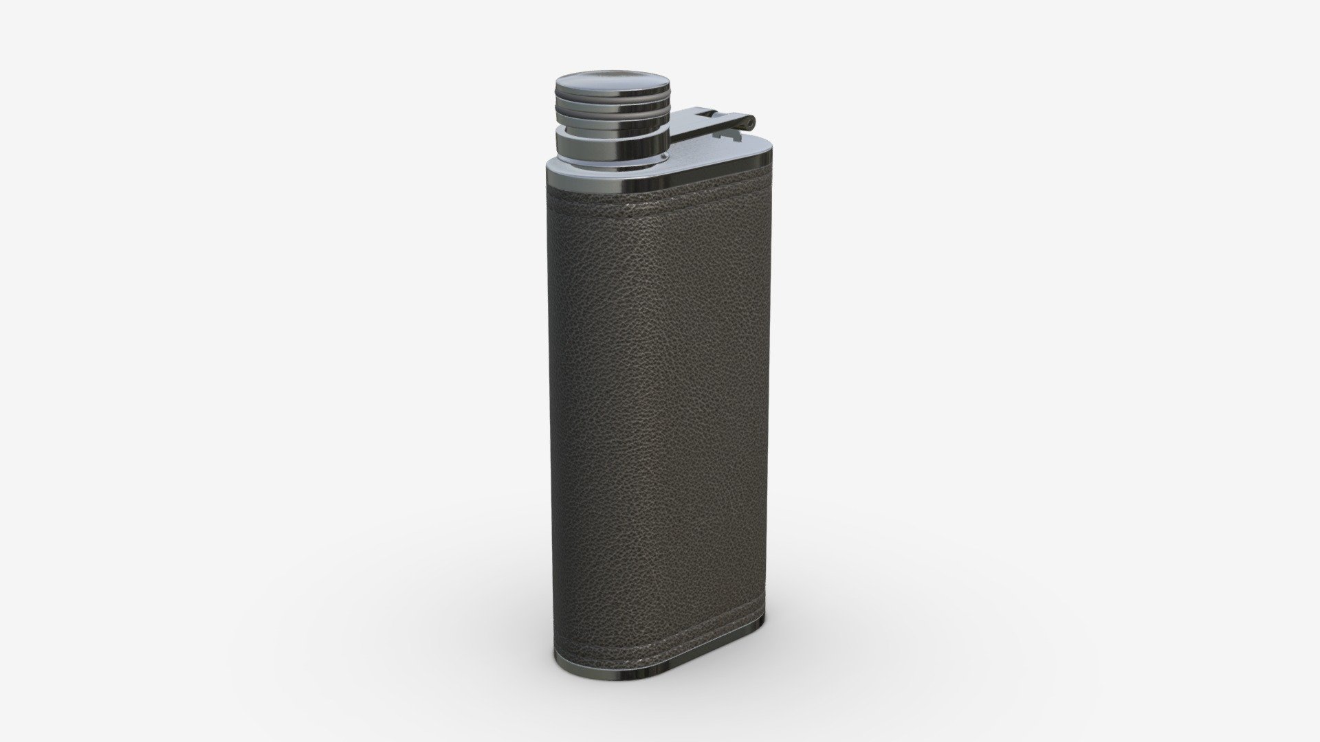 Flask with leather wrap 03 3d model