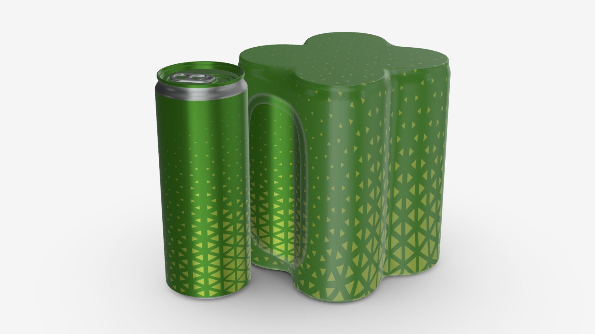 Packaging slim four 250 ml soda cans 3d model