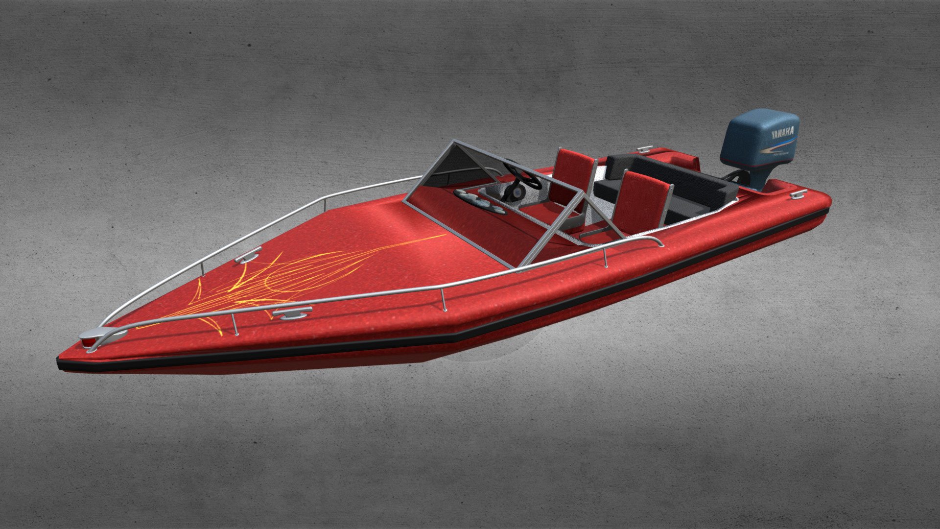 Outboard Boat 3d model