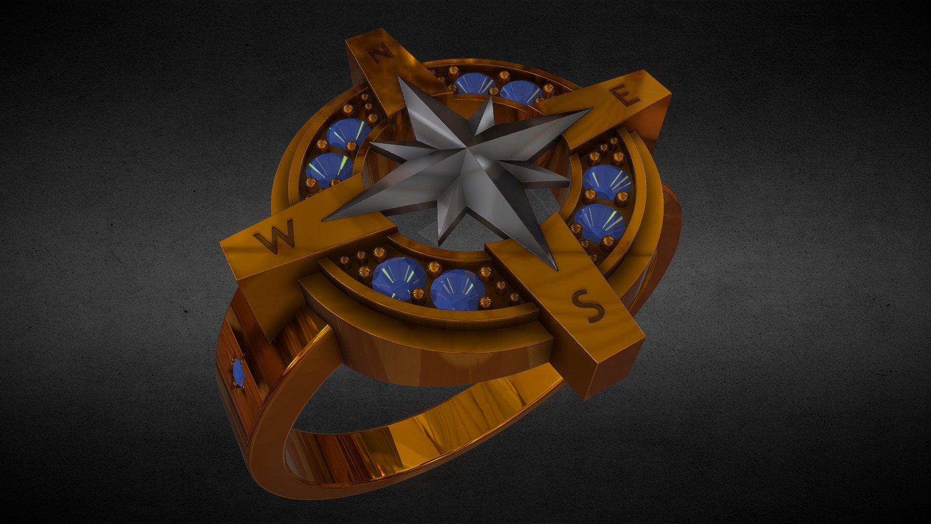 Compass ring 3d model