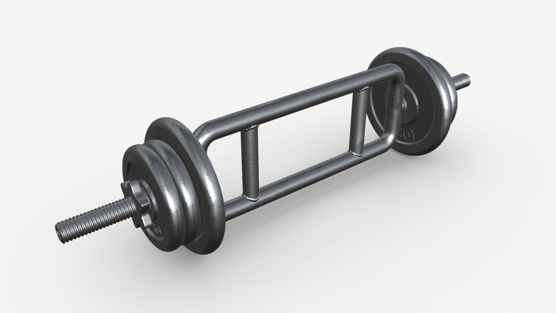 Triceps weight bar with weights 3d model