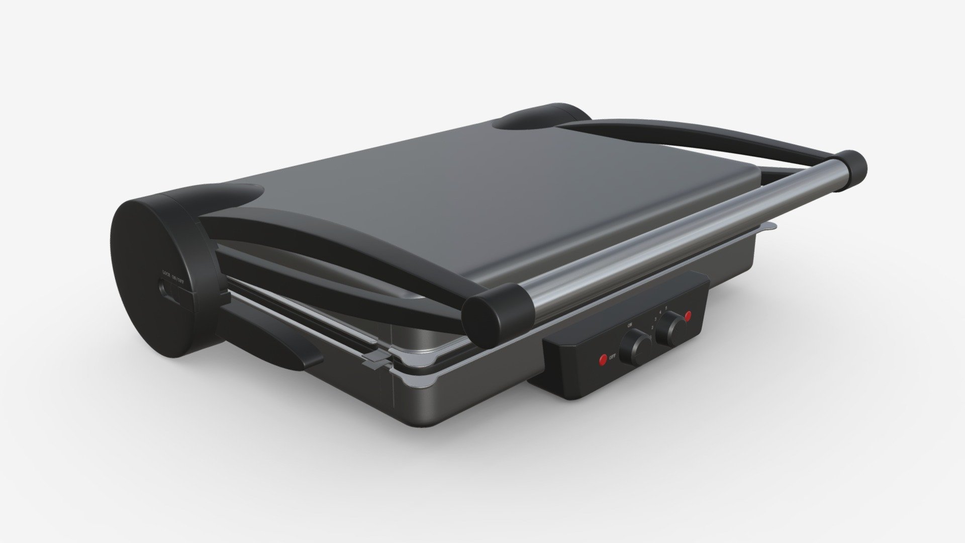 Electric tabletop grill close 3d model