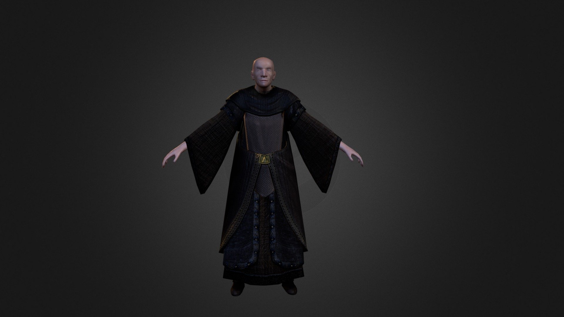 Medieval Old Man 01 3d model