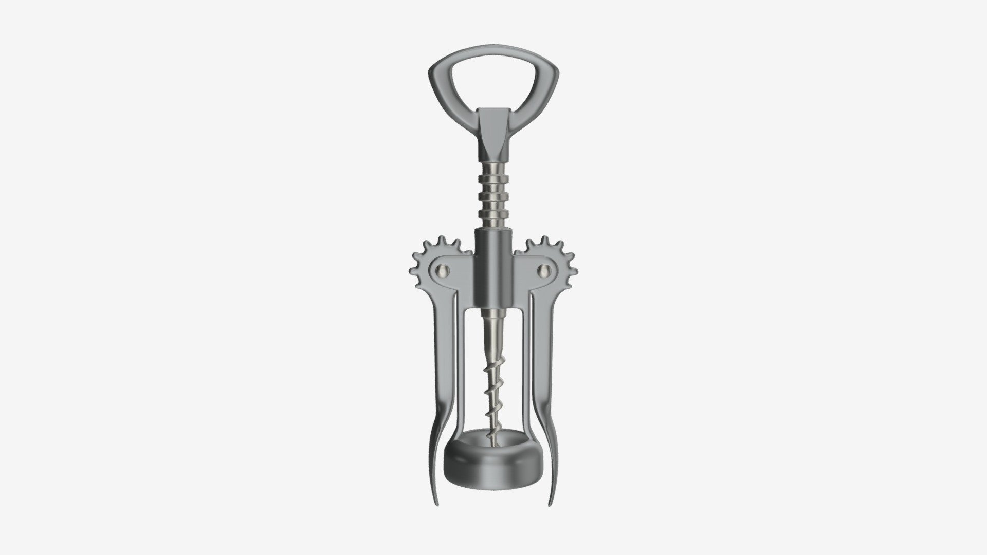 Metal wine bottle opener 01 3d model