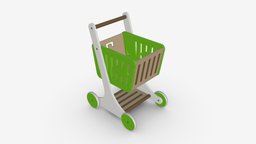 Market wooden shopping trolley