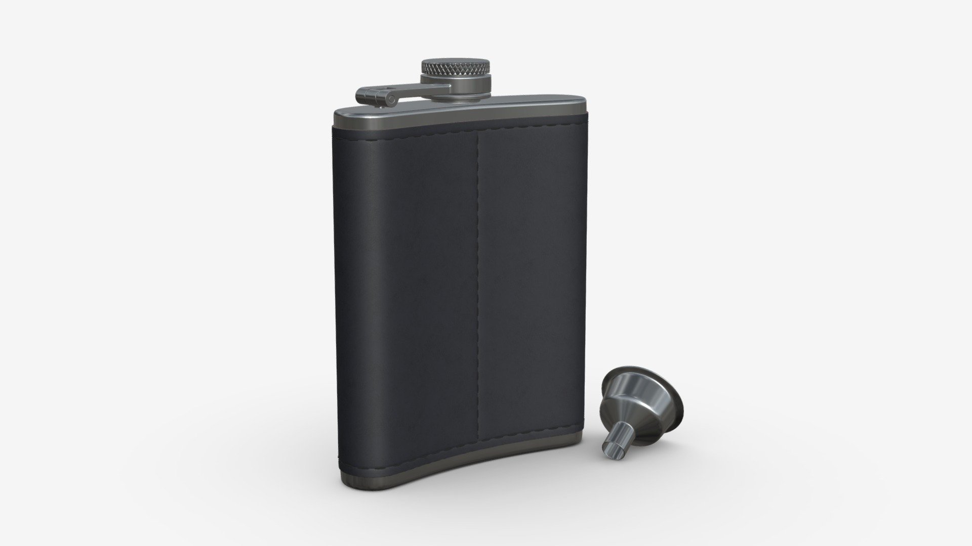 Flask with leather wrap 2 3d model