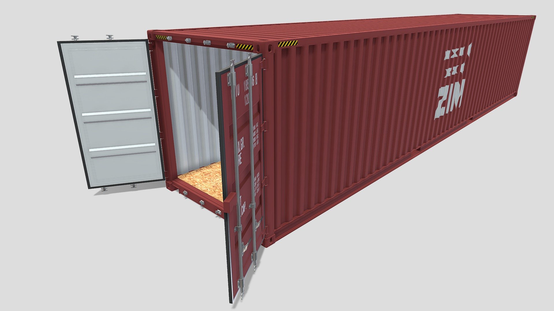 40ft Shipping Container ZIM 3d model