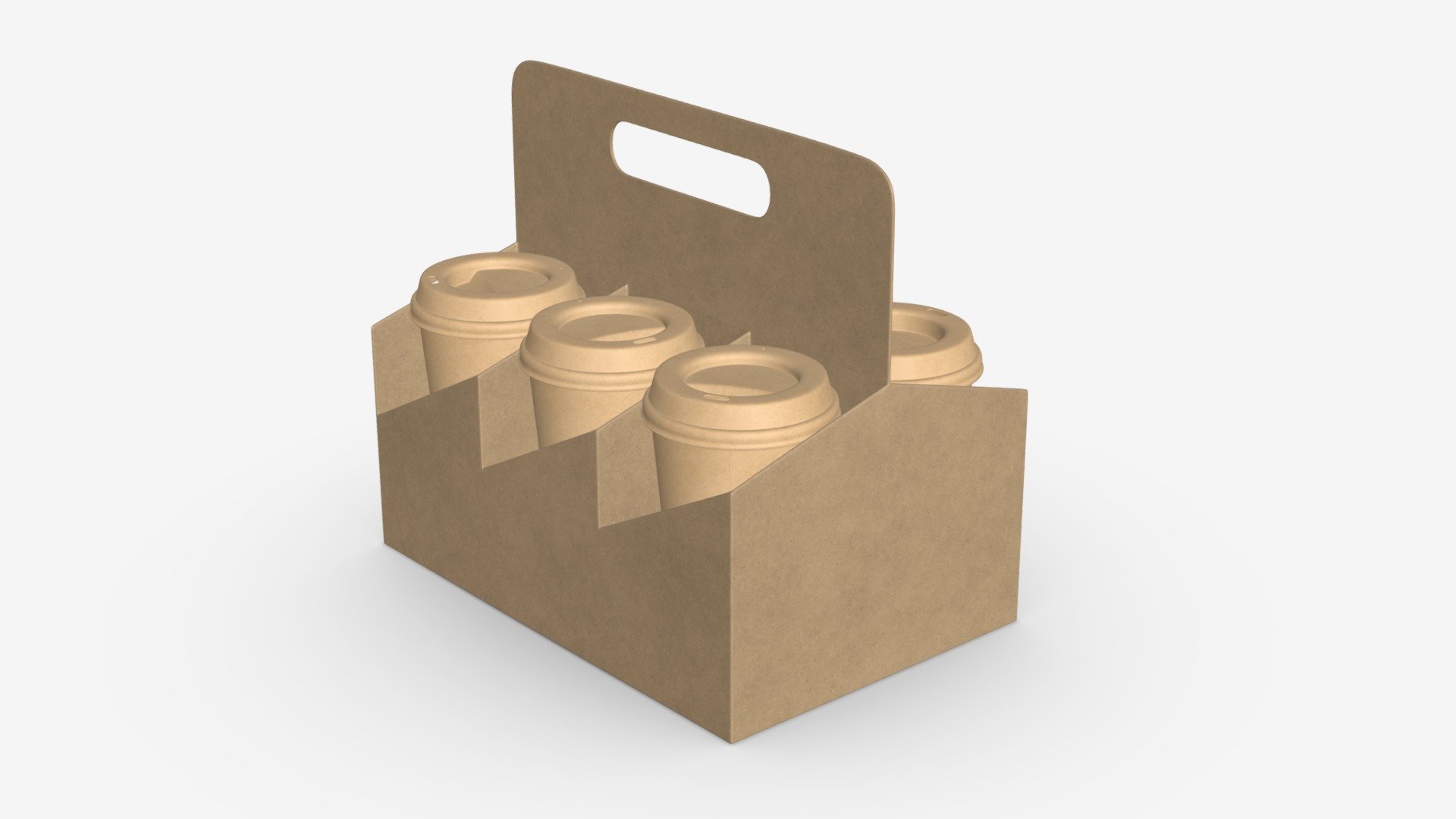 Biodegradable cups with holder 3d model