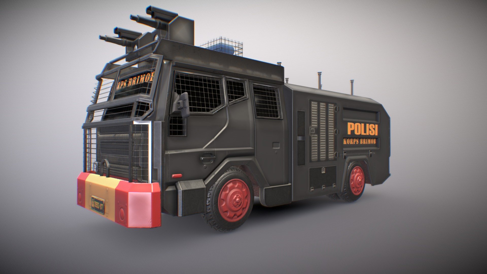 Daeji Car GWC 6500 (Police Water Cannon Truck) 3d model