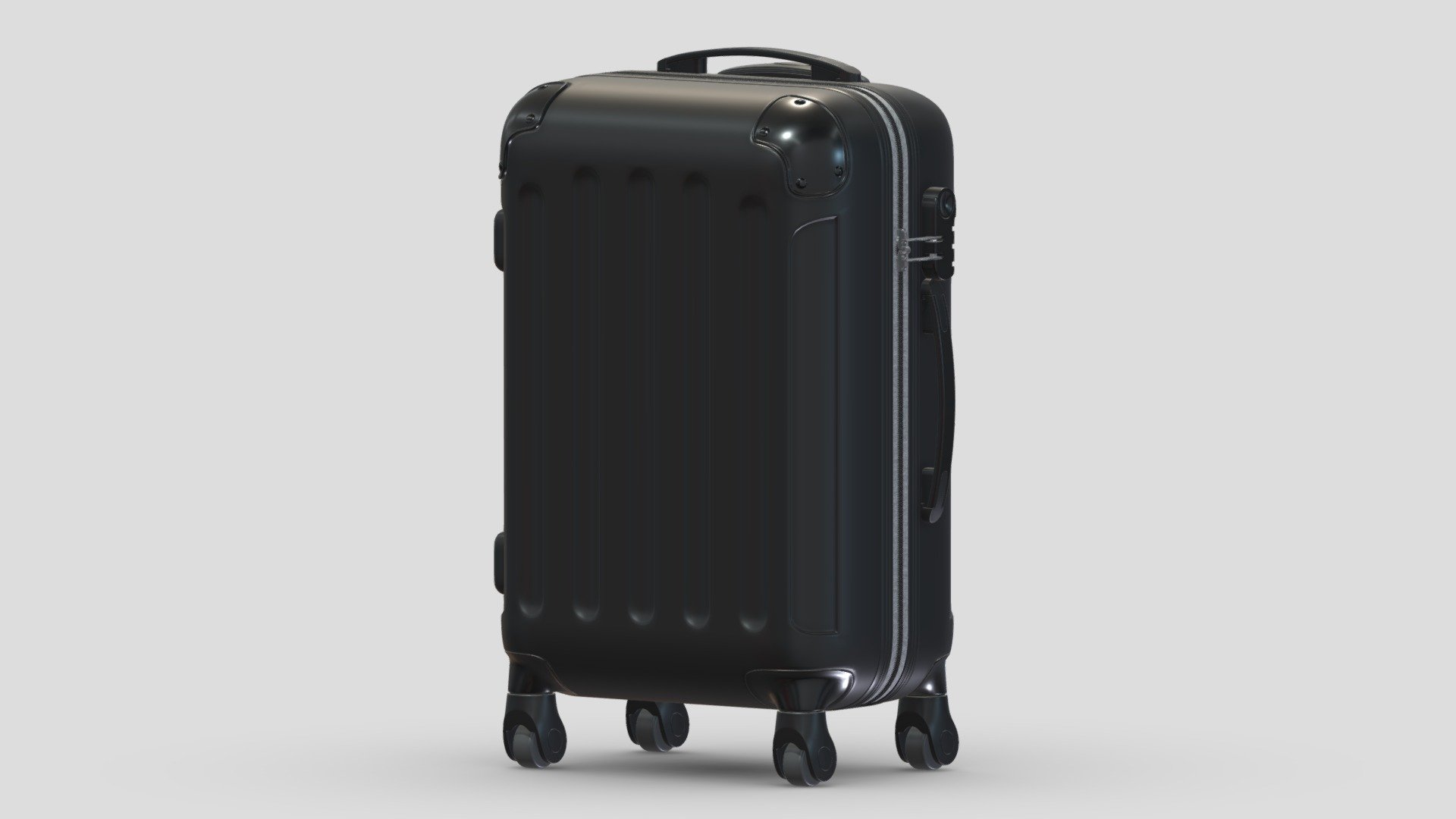 Rolling Travel Suitcase 3d model