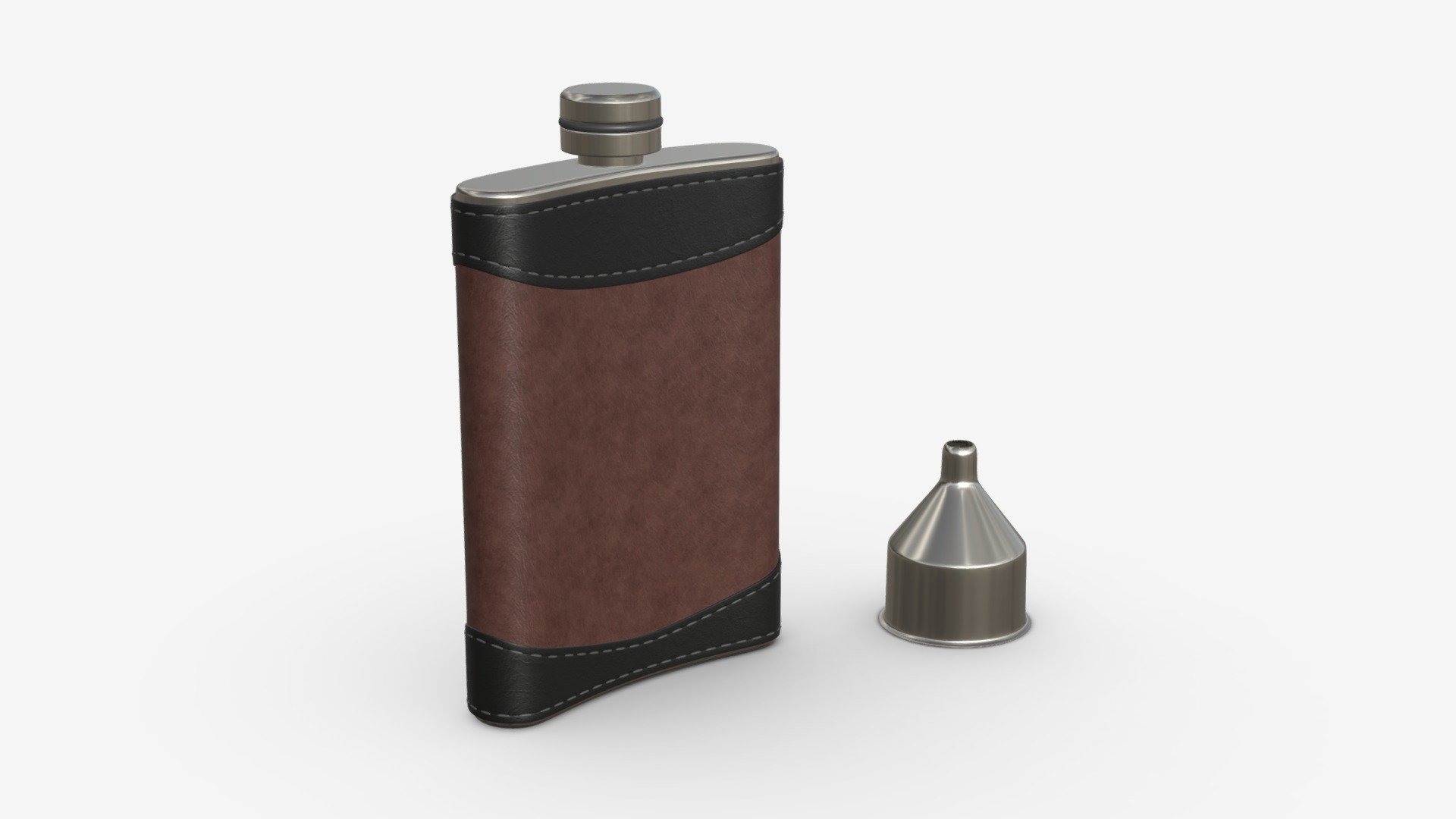 Flask with leather wrap 3d model