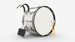 Marching Bass Drum with Carrier