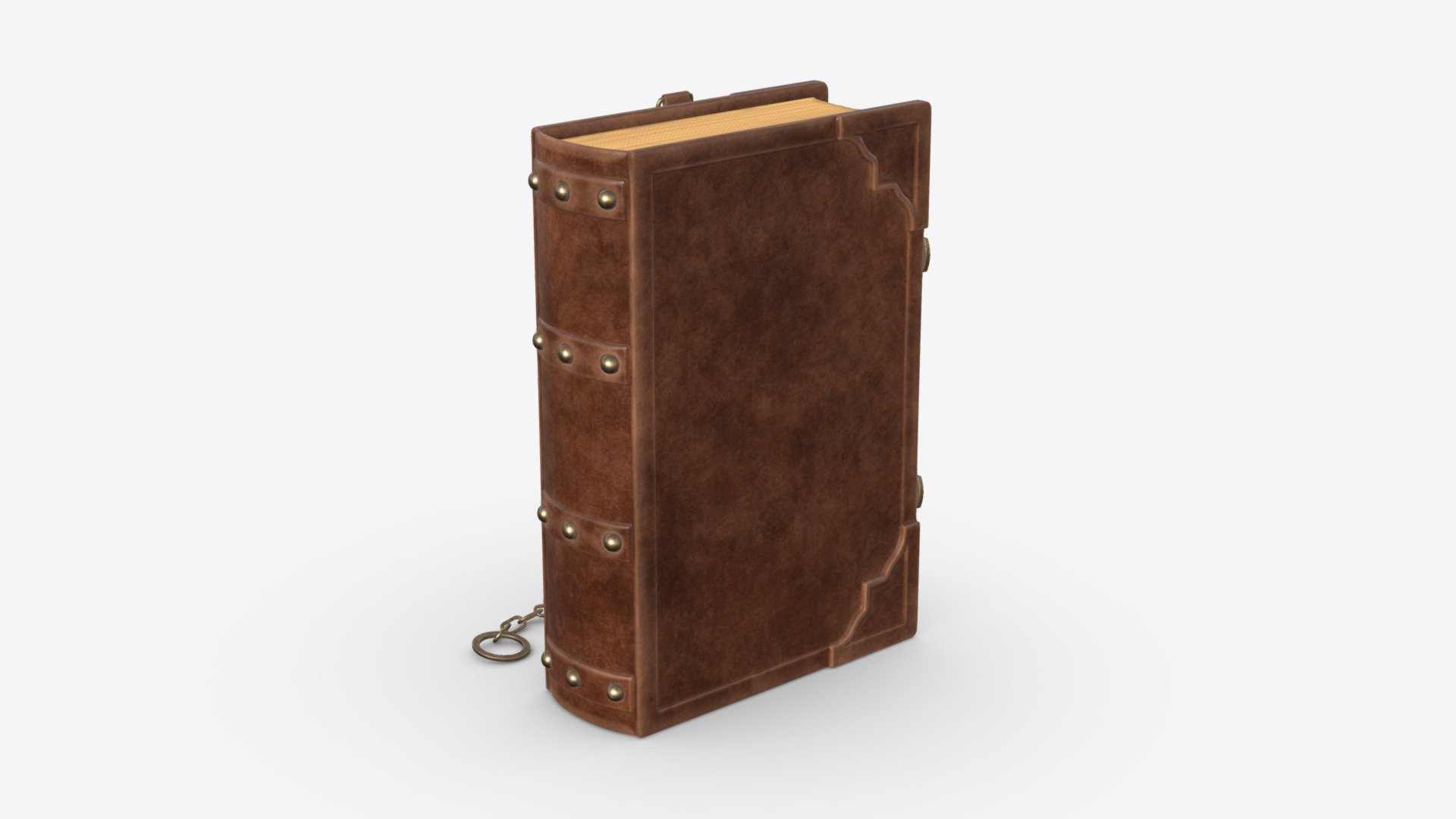 Old book decorated in leather 04 3d model