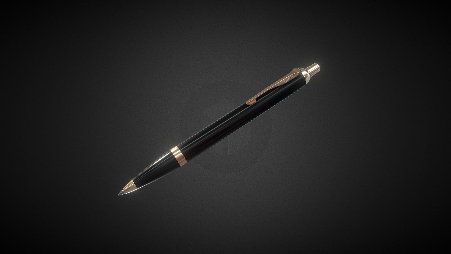 Pen with Gold 3d model