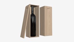 Wine bottle with wooden box