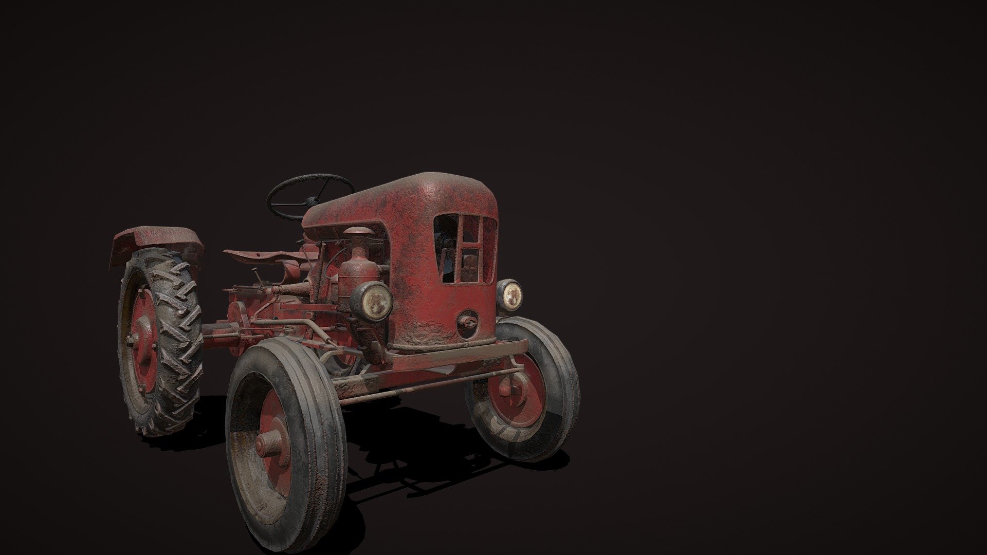 Tractor old 3d model