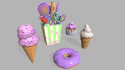 Low poly Sweets pack