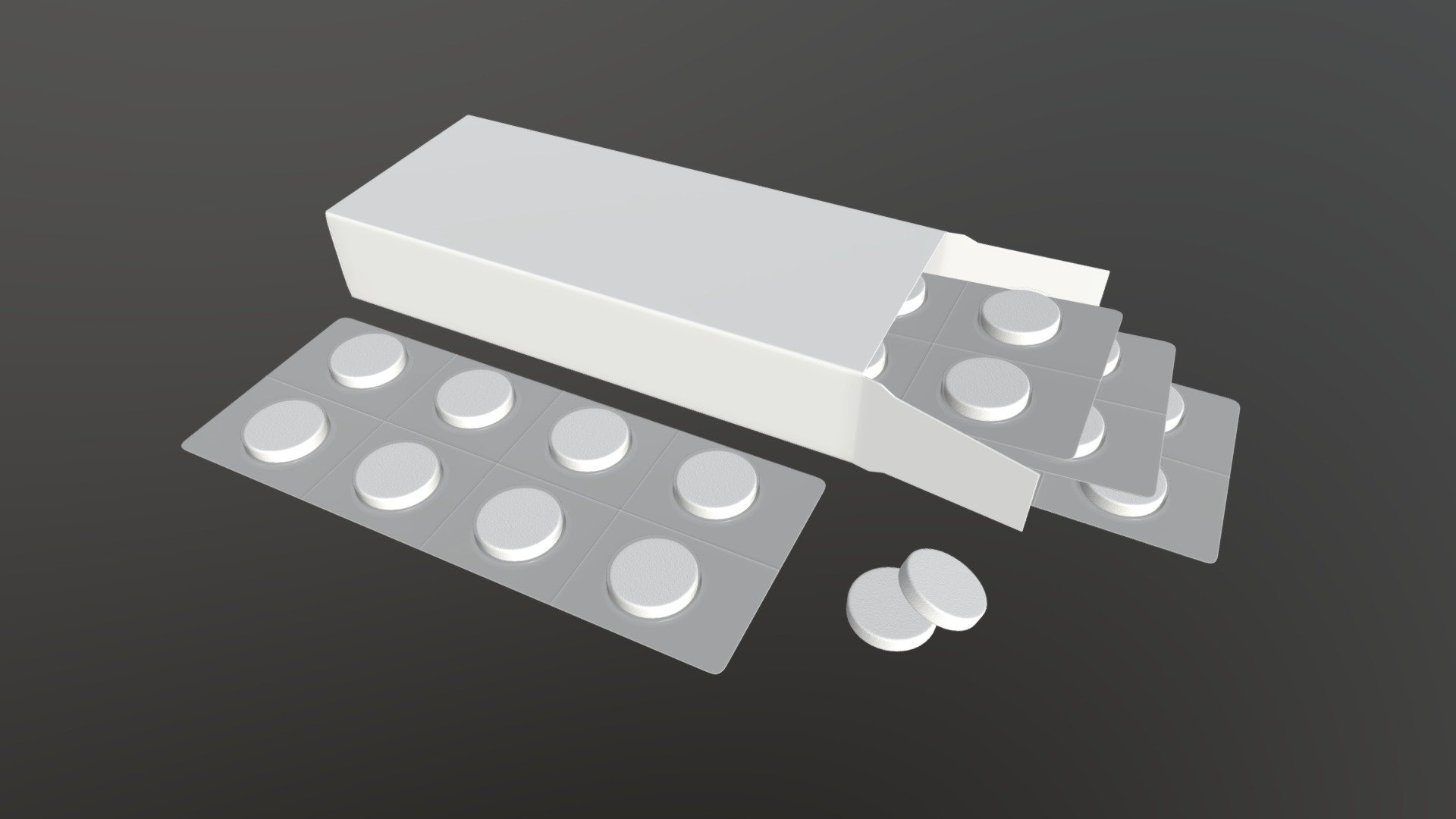 pills in package 3d model