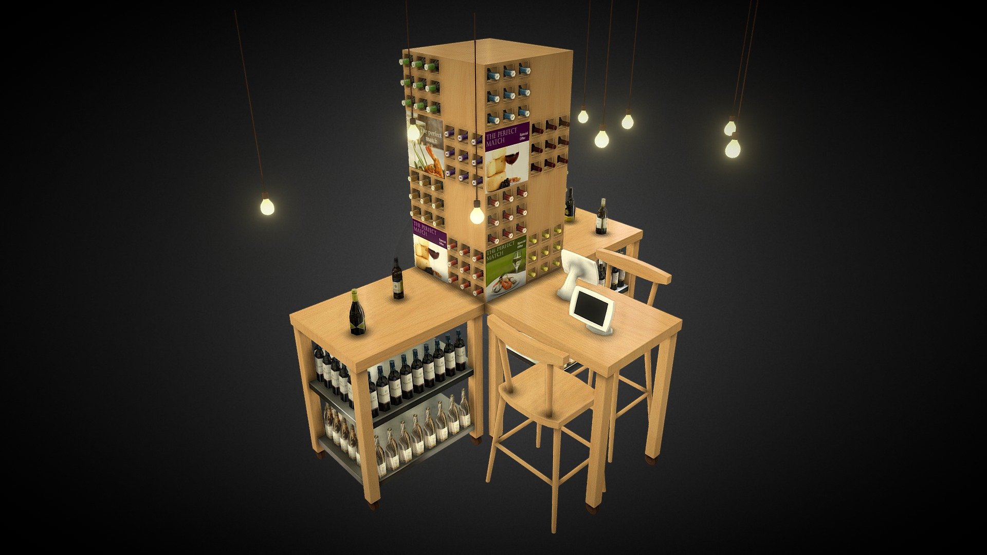 Wine Tasting Station 3d model