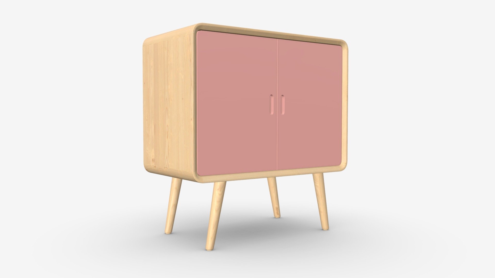 Wooden cabinet with drawers 02 3d model