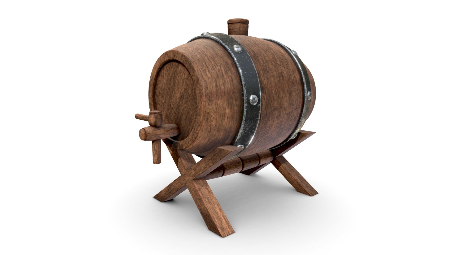 Wine barrel 3d model