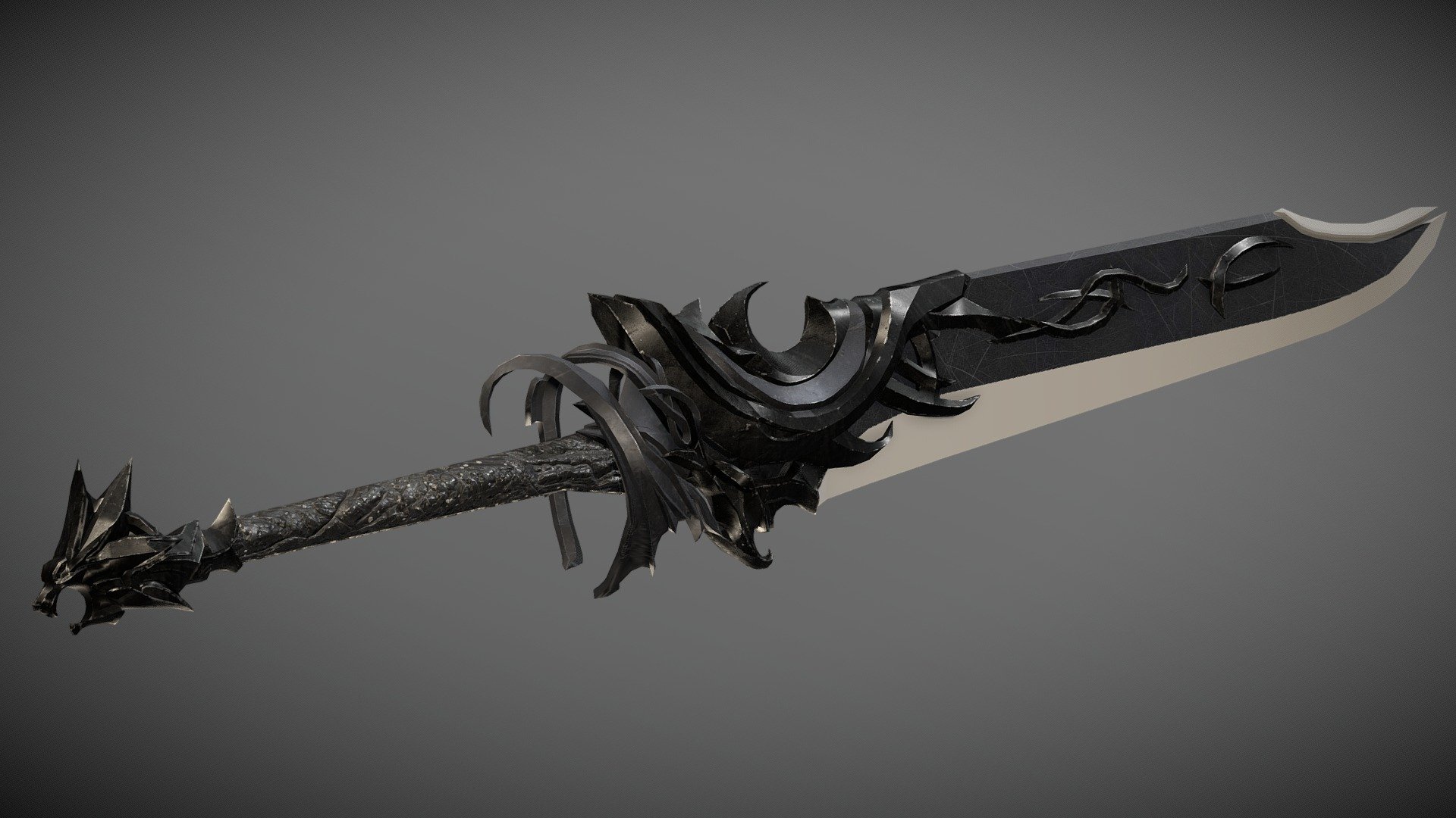 Fantasy two handed sword 3d model