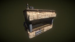 Sci Fi Desert Punk Hut Concrete and Metal Bunker