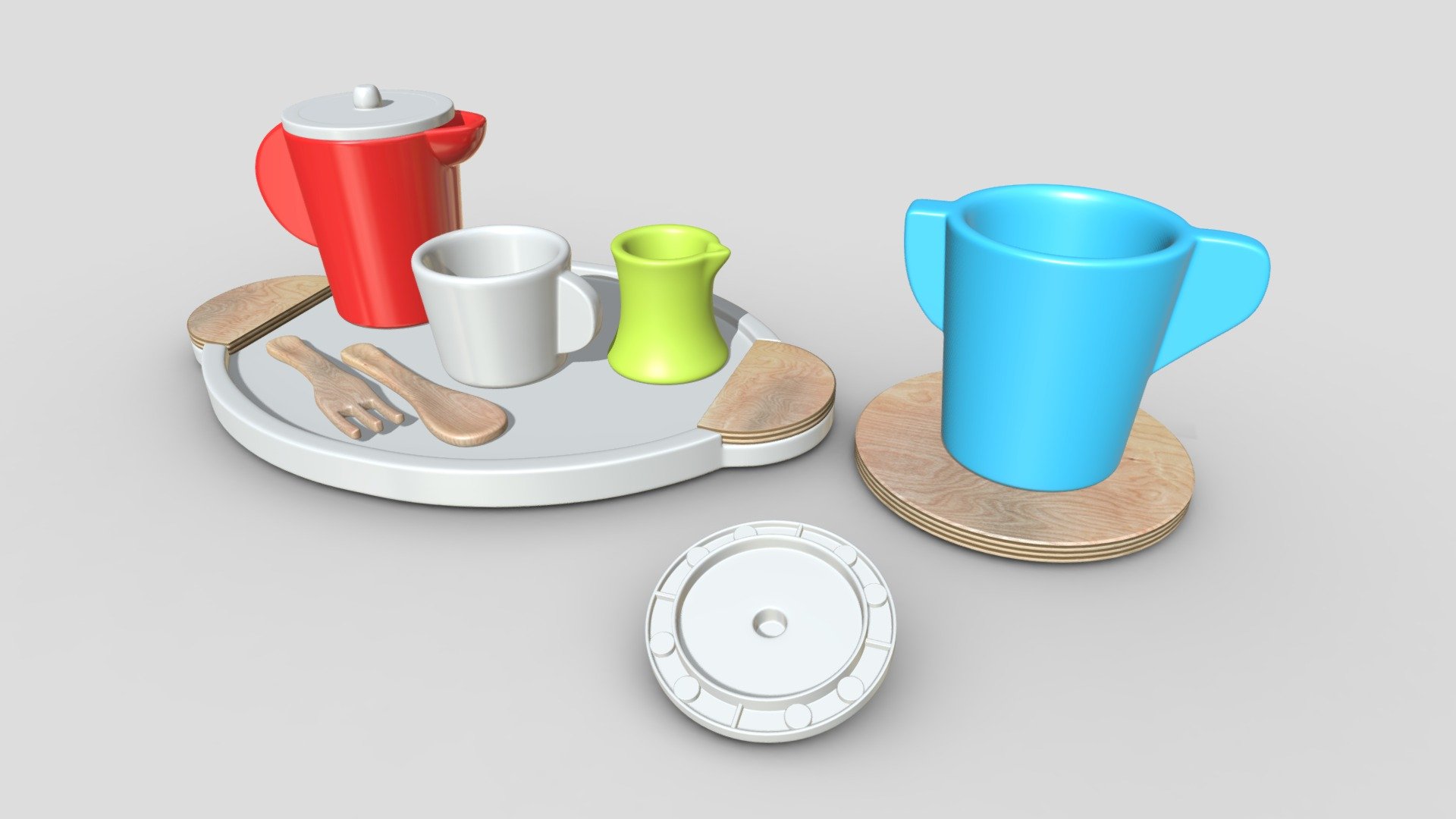 Toys set cups 3d model