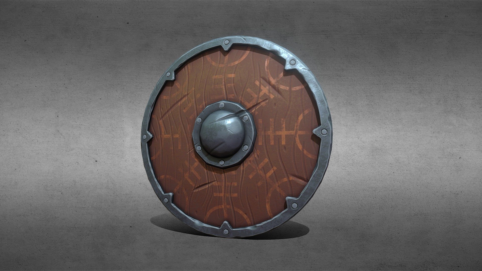 Vikings Shield stylized low poly gameready 3d model