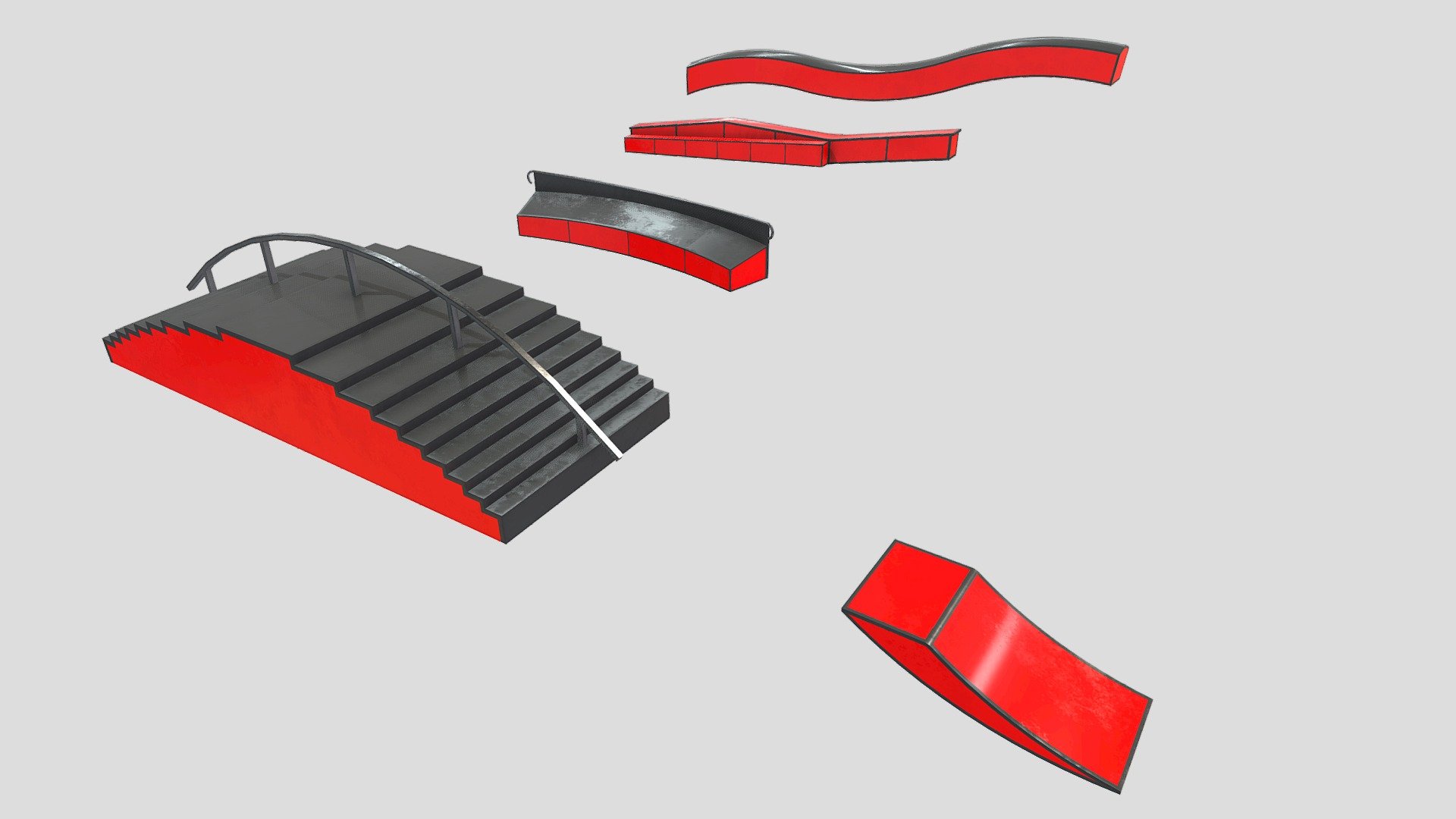 Snowboard Ramps 3d model