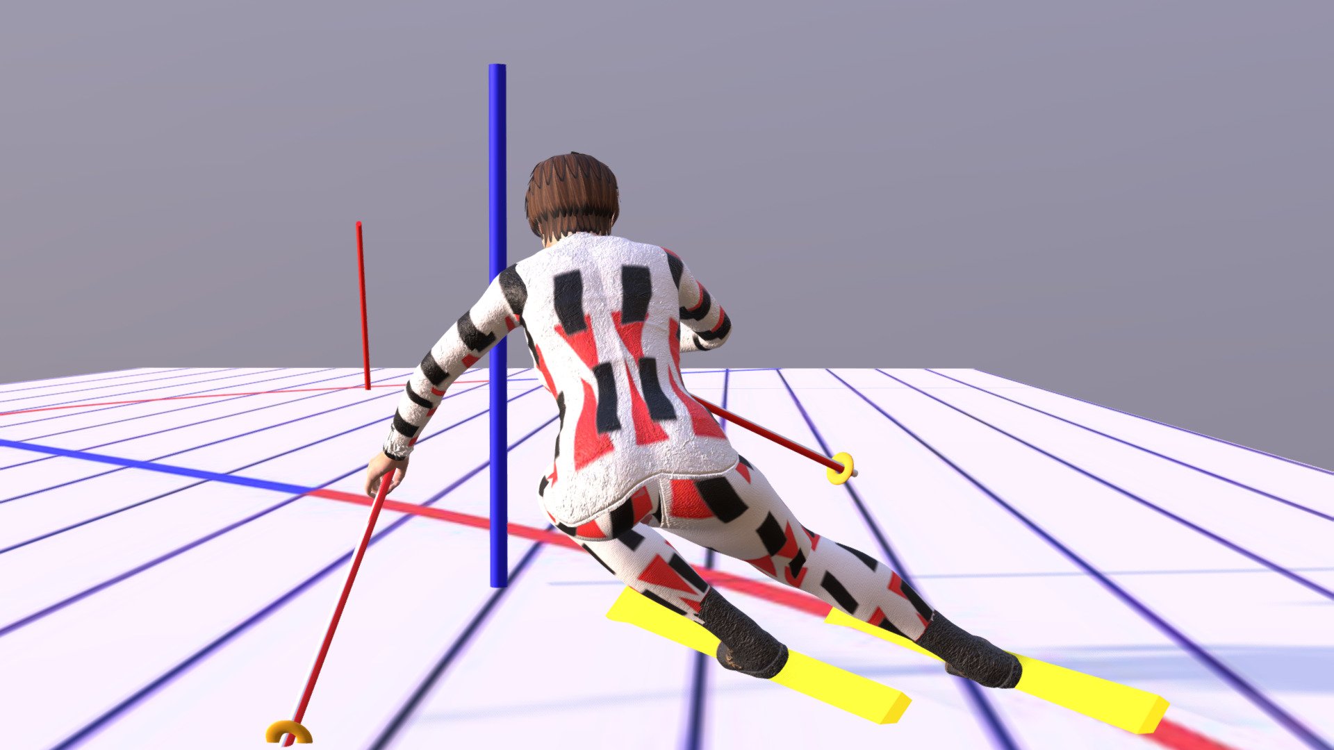 Ski SL training POV 3d model