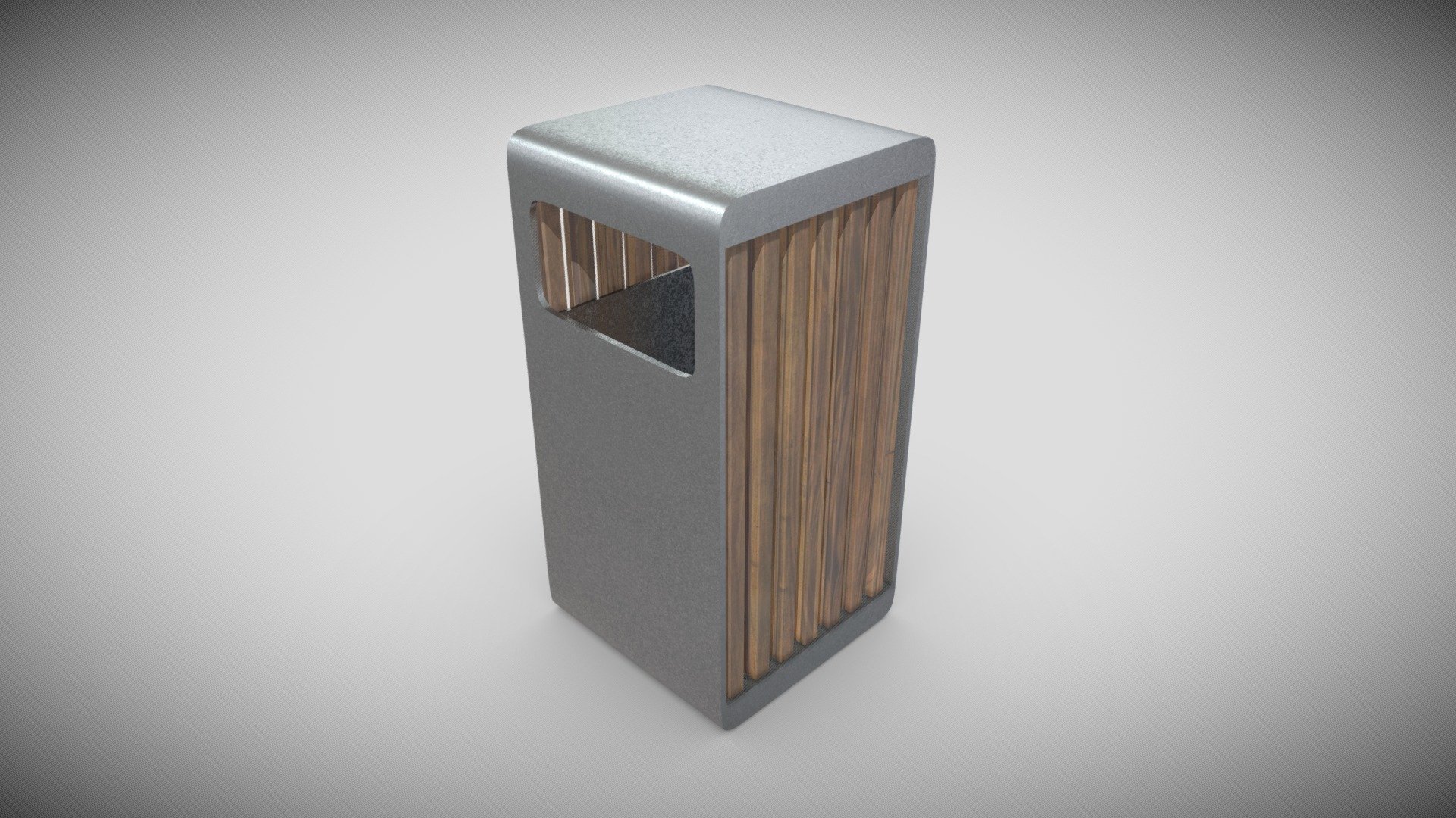 Public Trash Bin 1 3d model