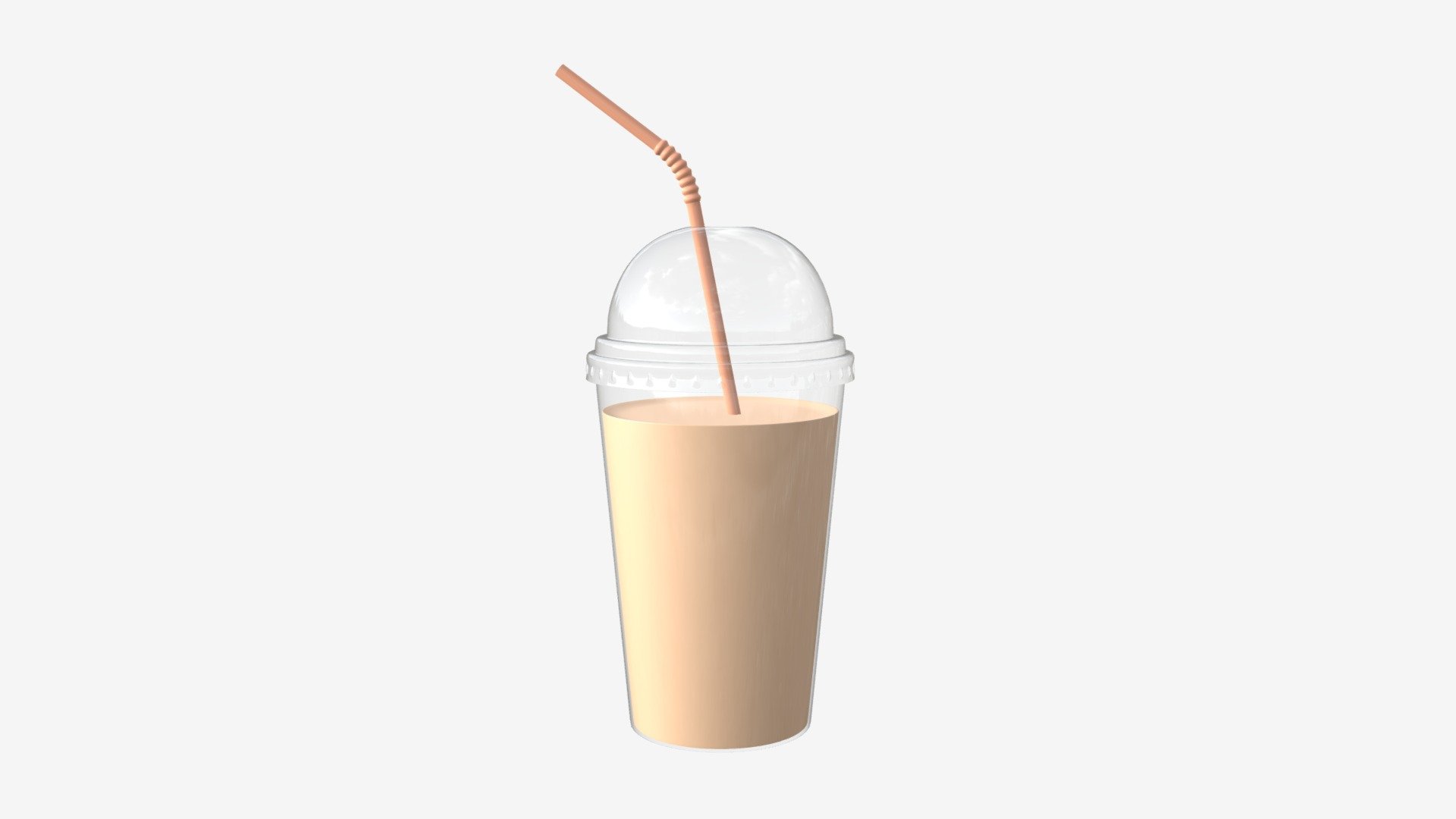 Plastic milkshake cup 3d model