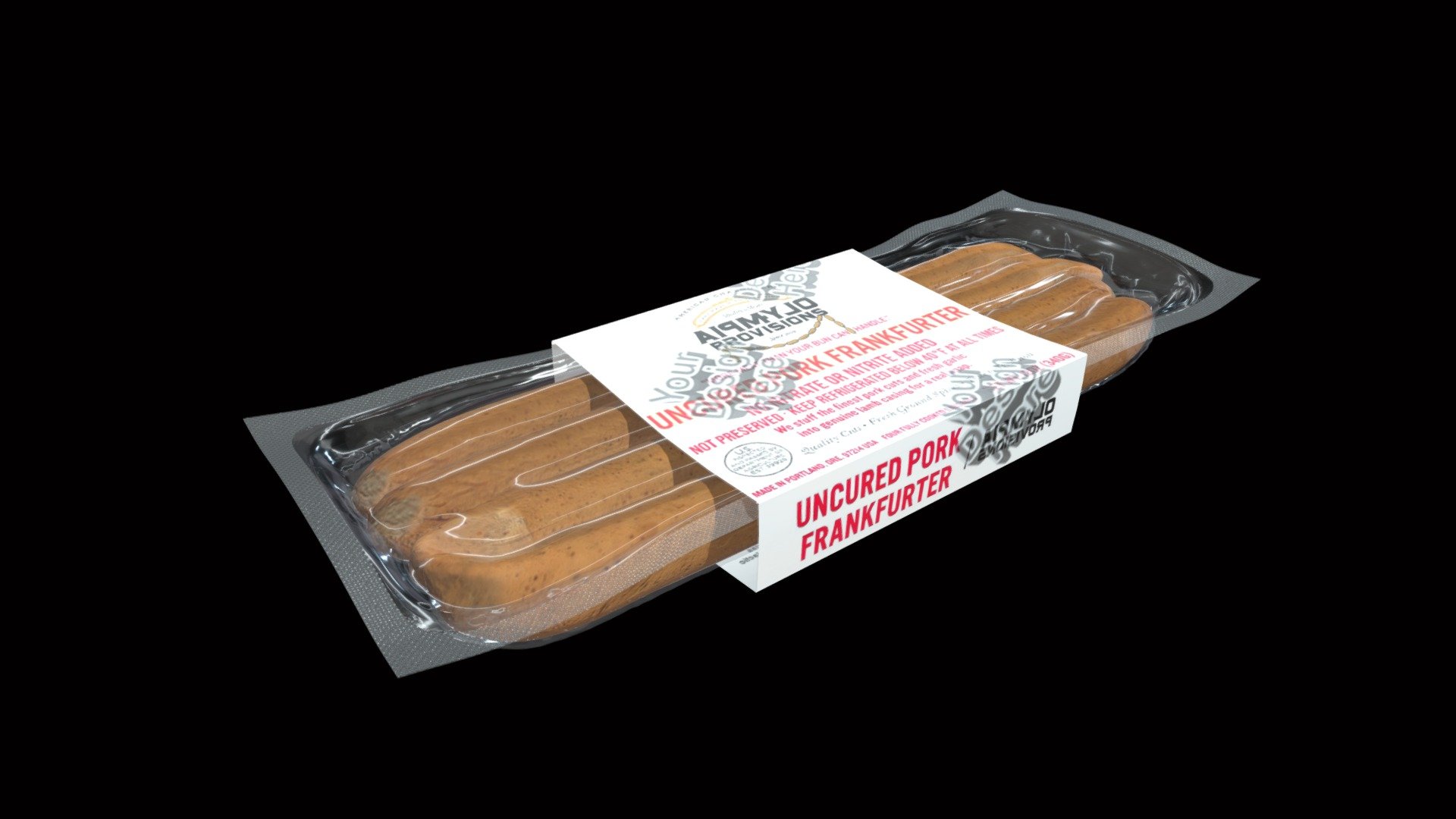 Frankfurter Sausage Long 3d model