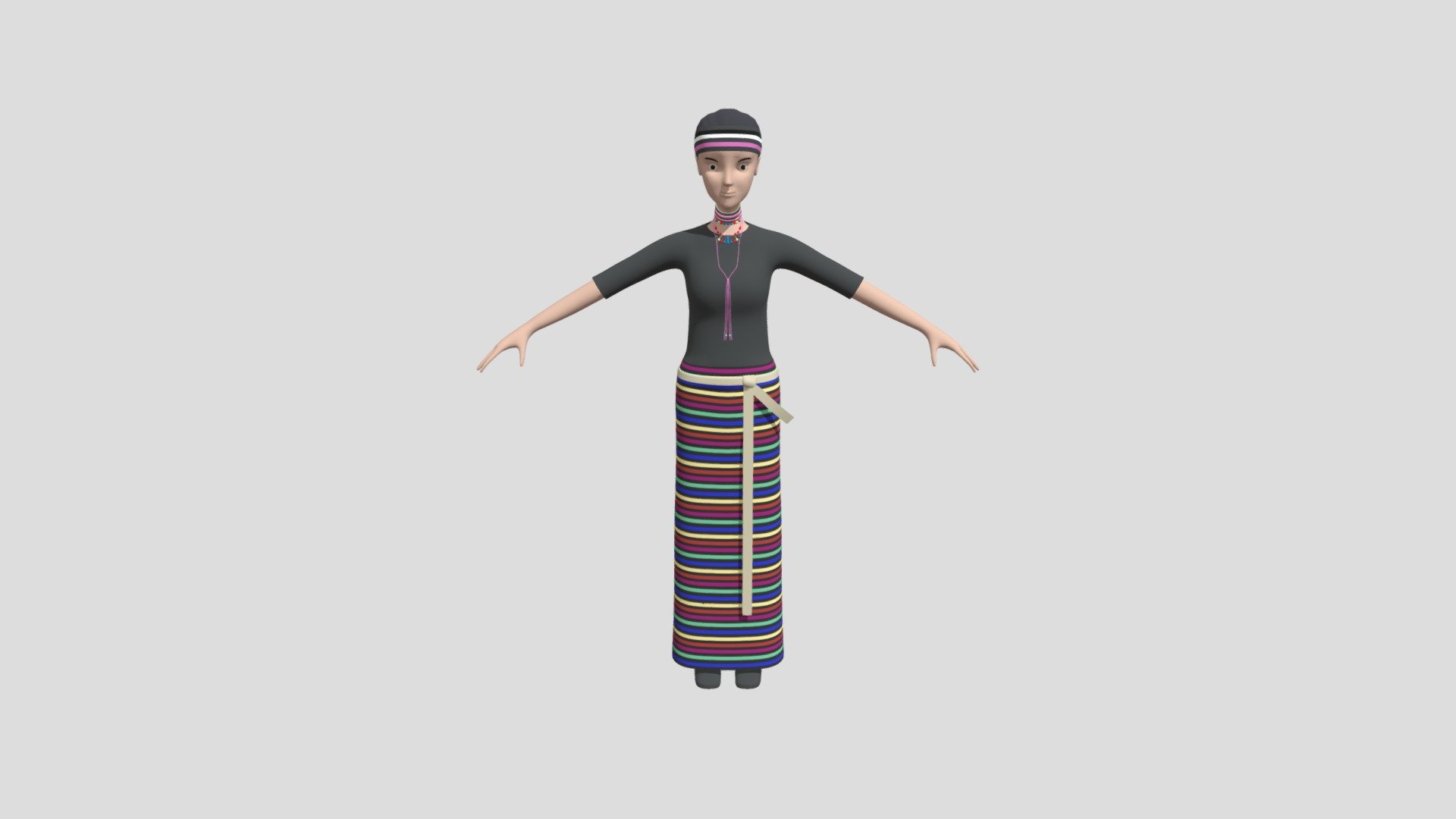 Cartoon female character 3d model