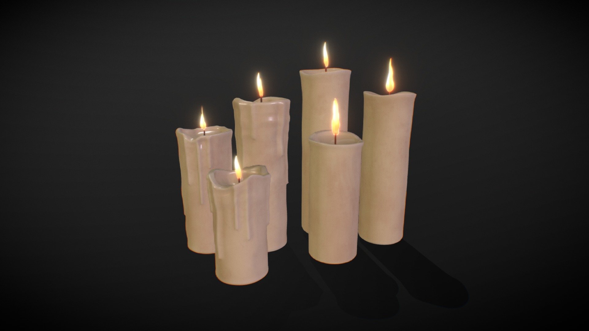 Candles Asset Pack 3d model