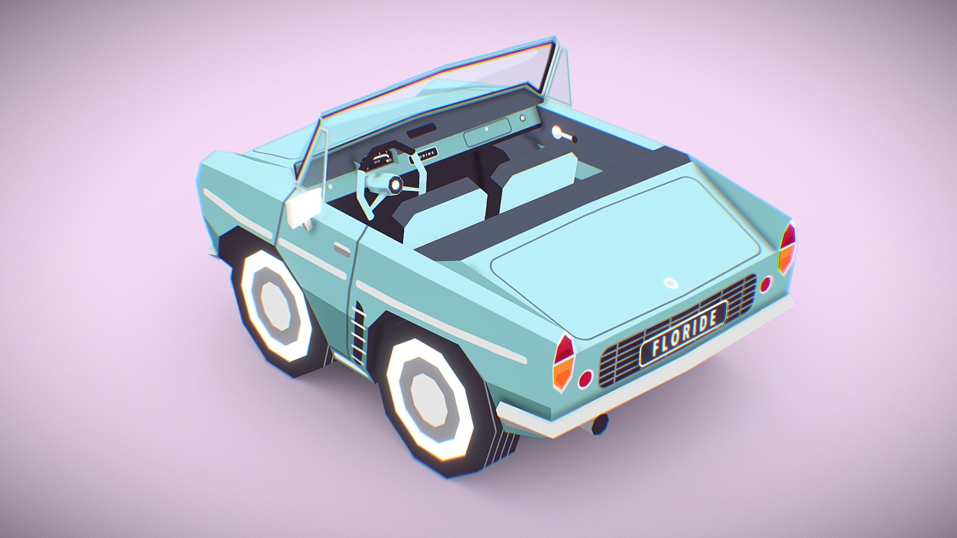 renault floride lowpoly 3d model