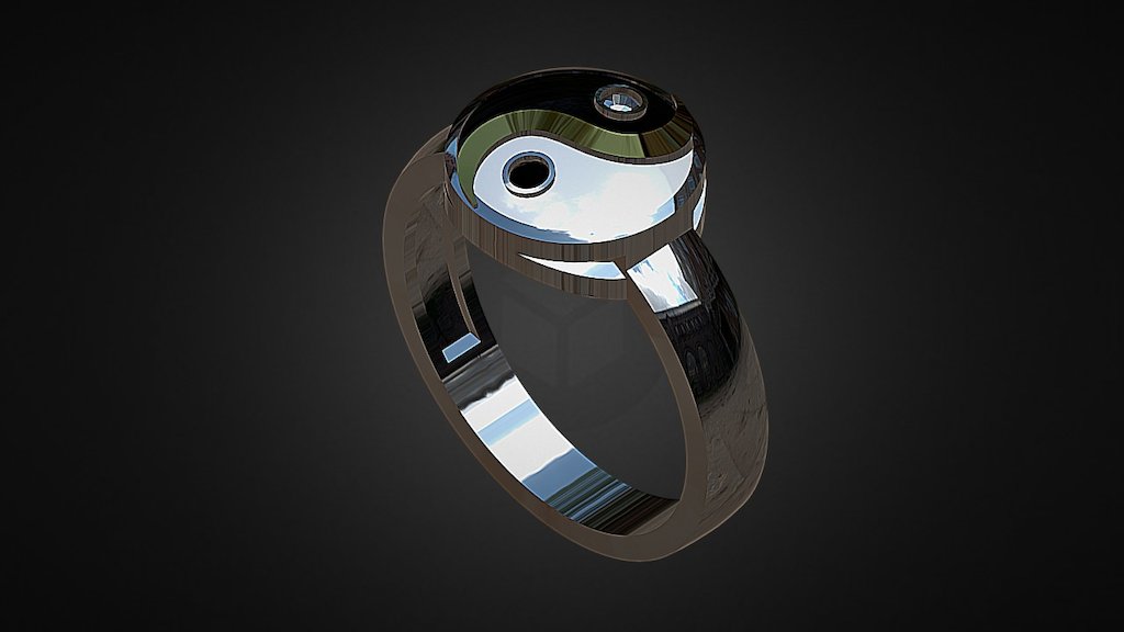 Ring "Yin Yang" 3d model