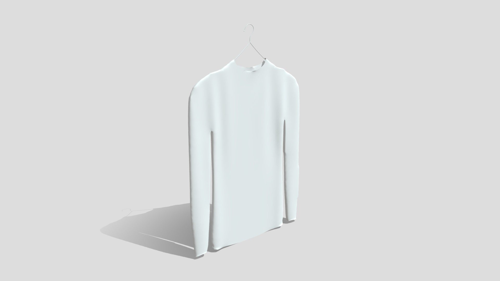 hanging mens long-sleeved shirt folded hanging 3 3d model