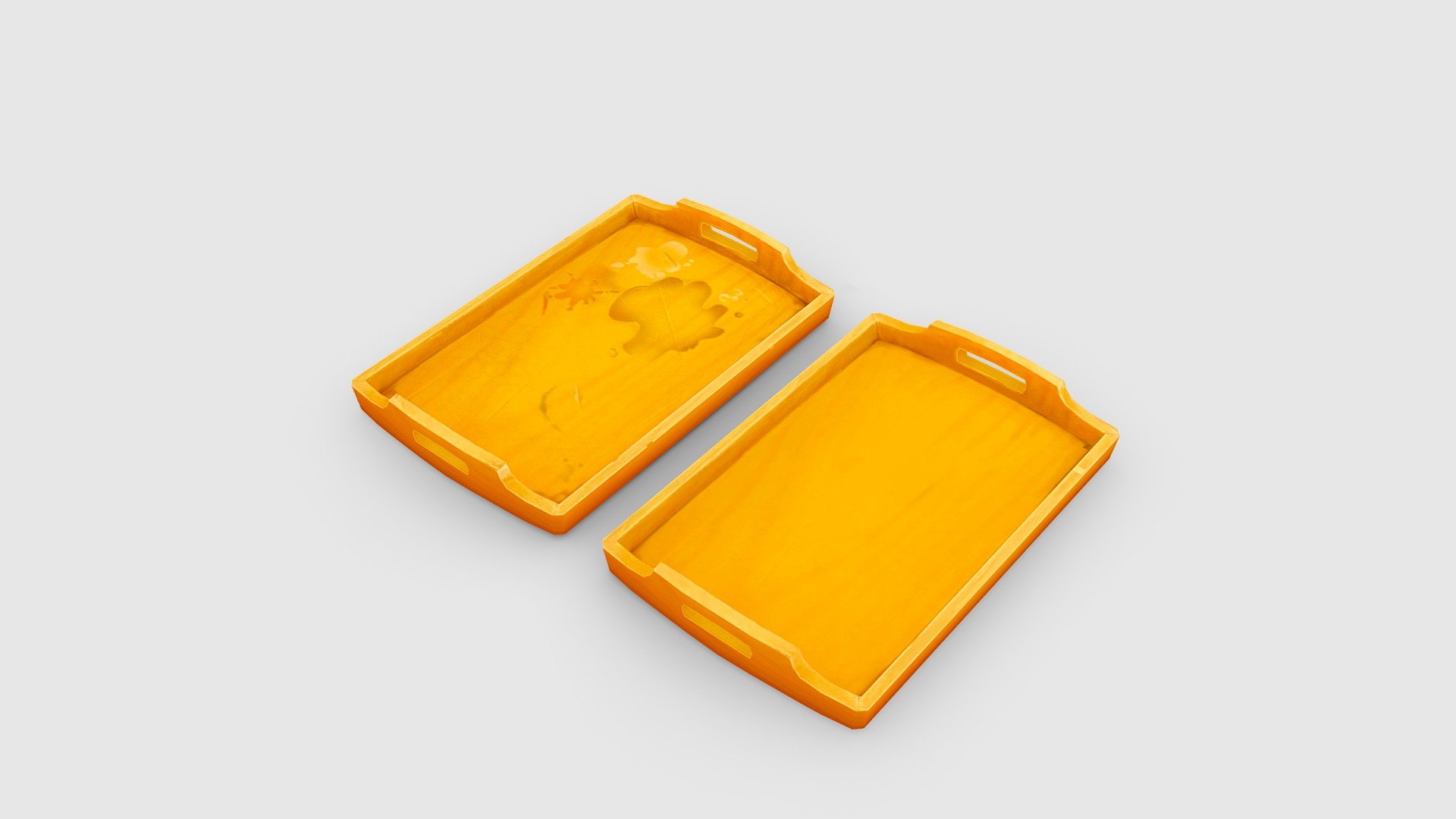 Cartoon food tray 3d model