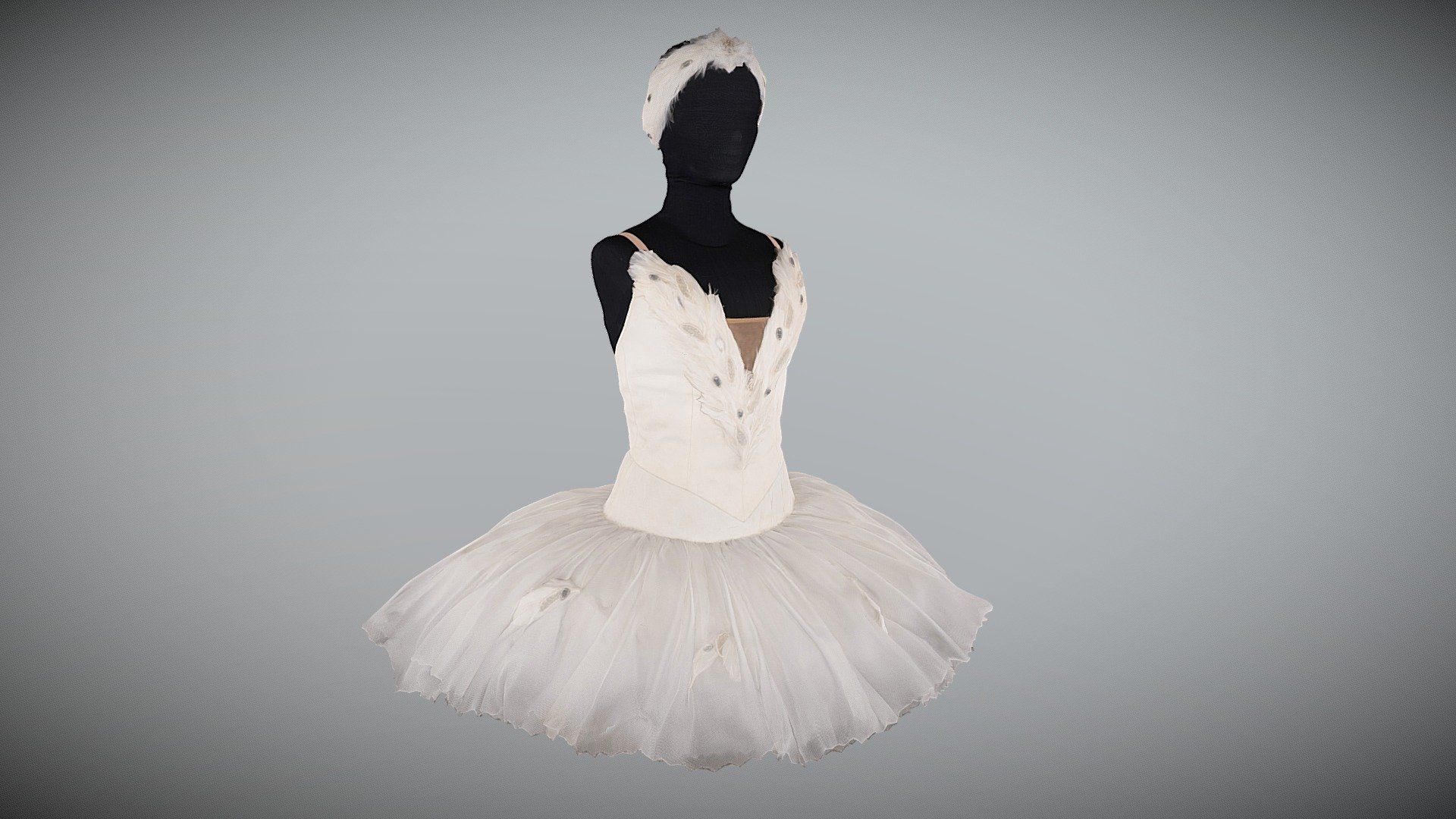 Ballet costume, white tutu LOW RES 3d model