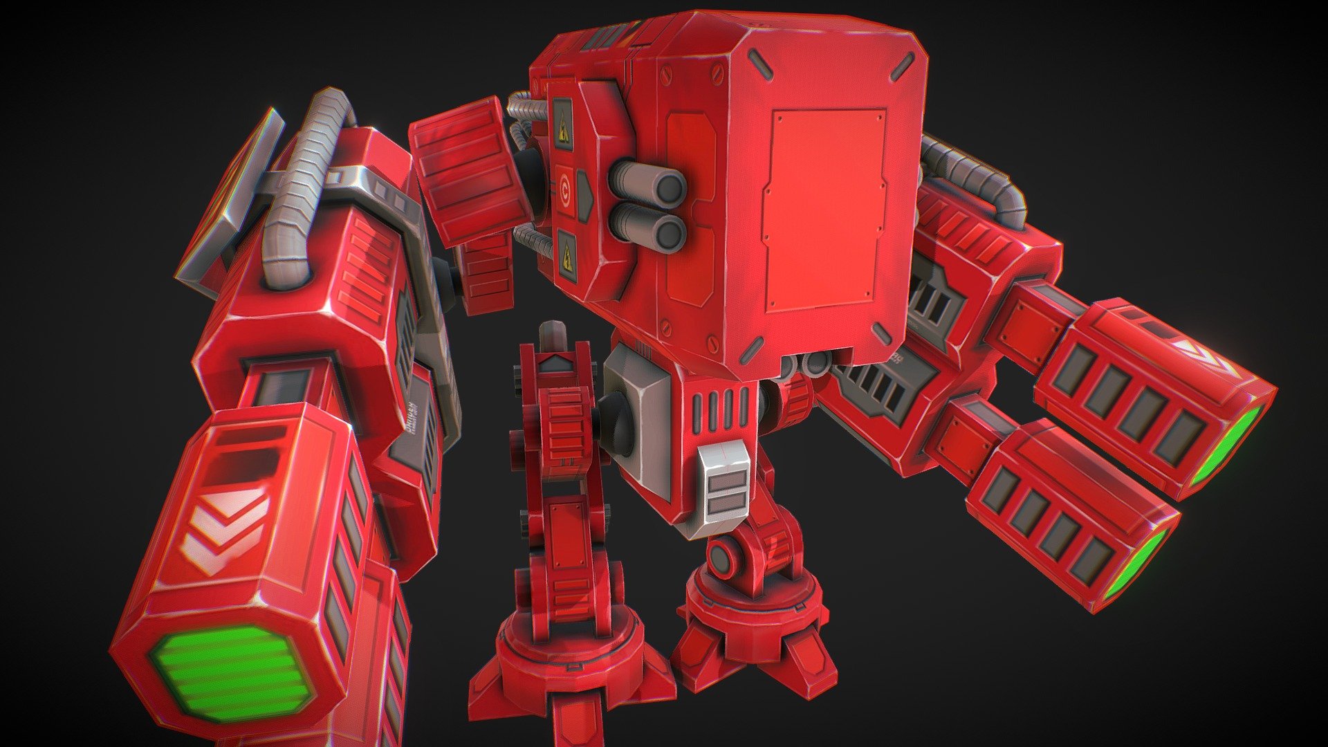 Low Poly Mech 3d model