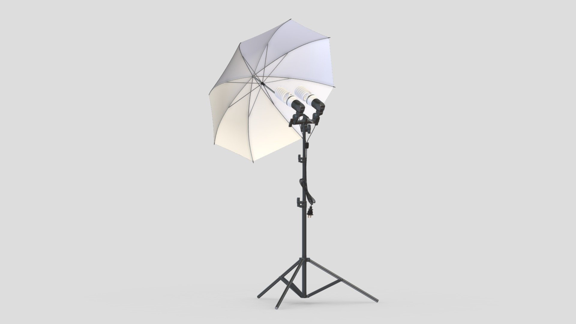 Umbrella Lighting Double Light Bulbs 3d model