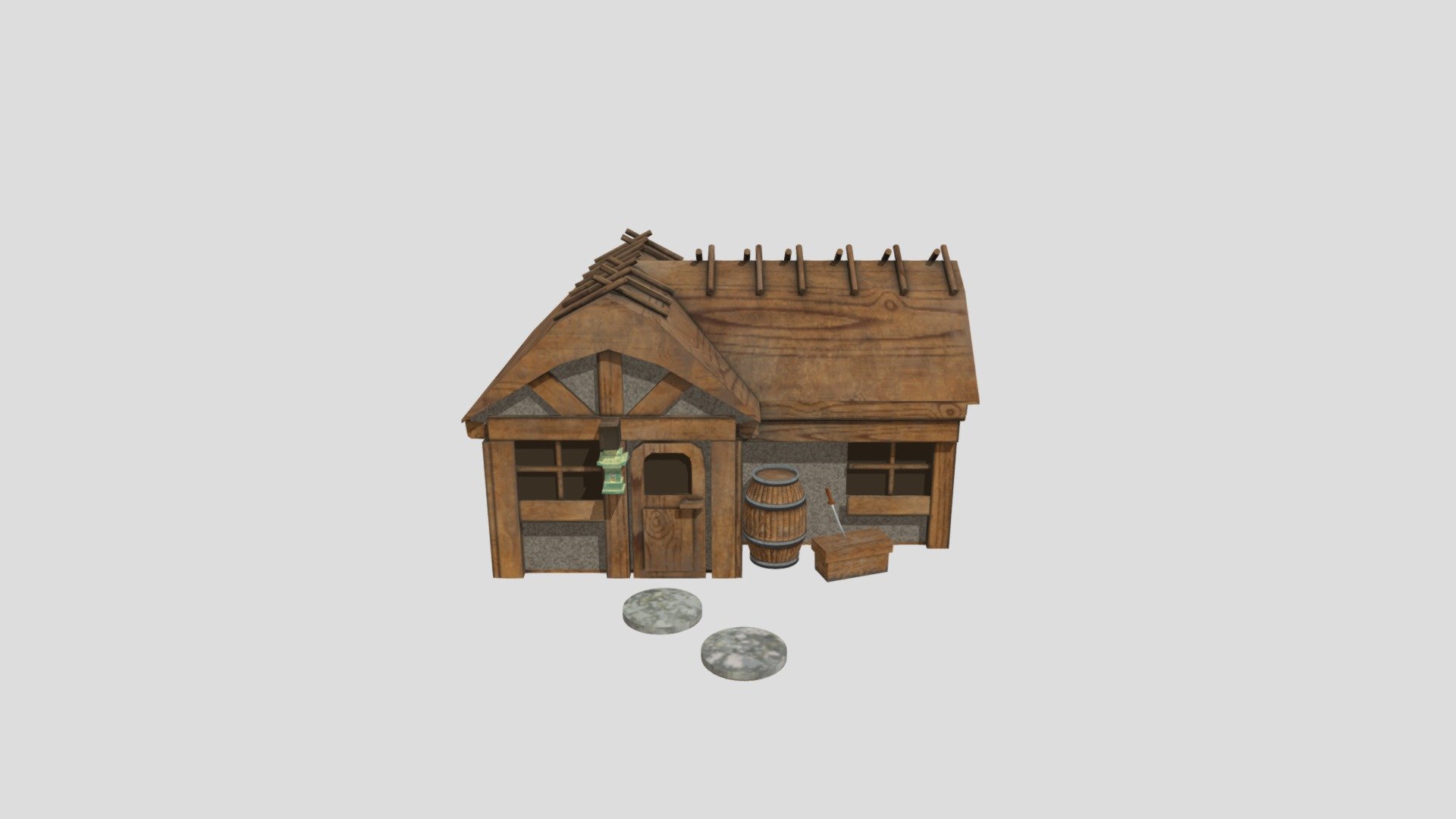 Golden sun house 3d model