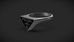 Prada Symbole Ring Black