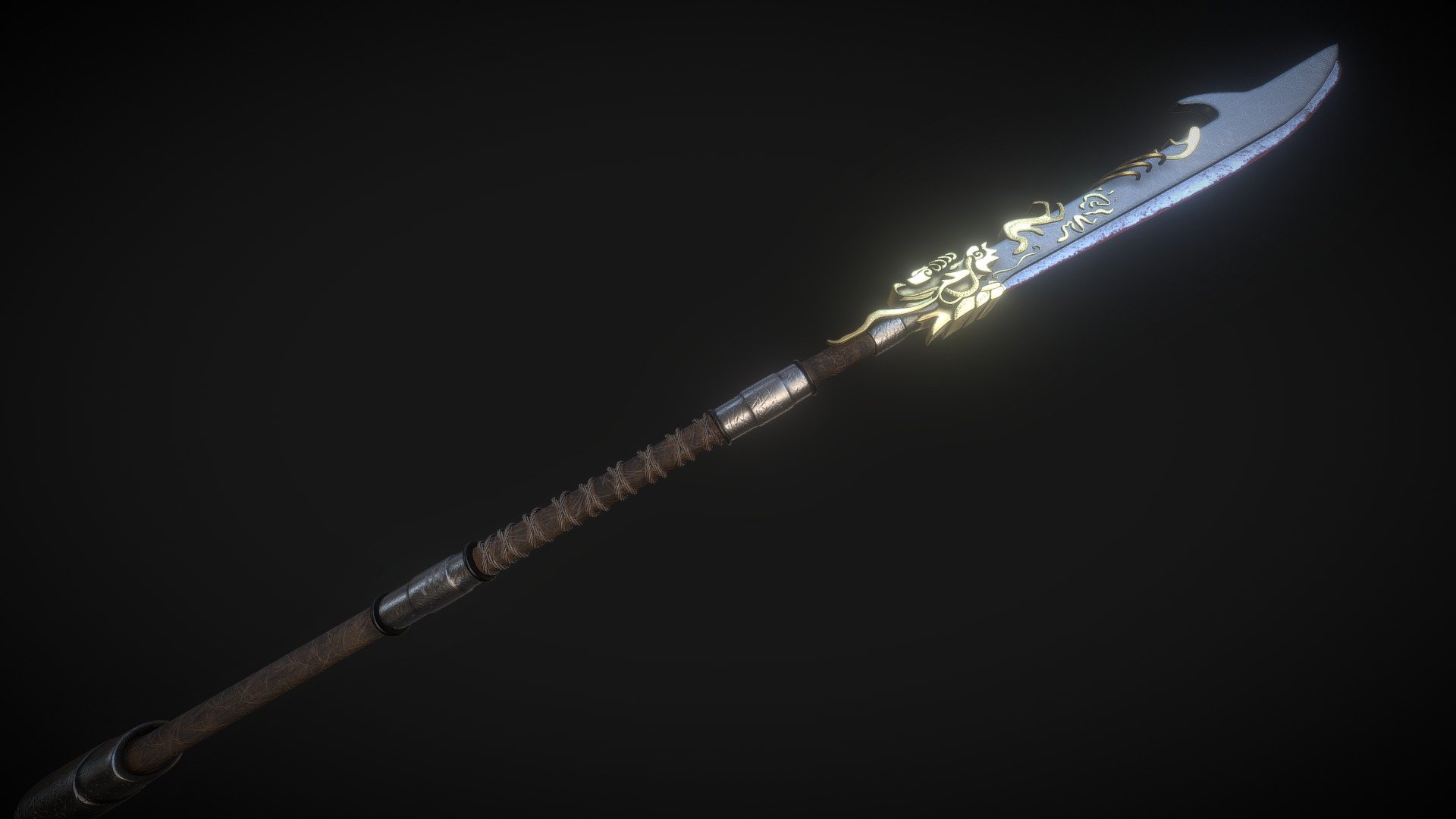 Ancient Chinese Decorative Glaive 3d model