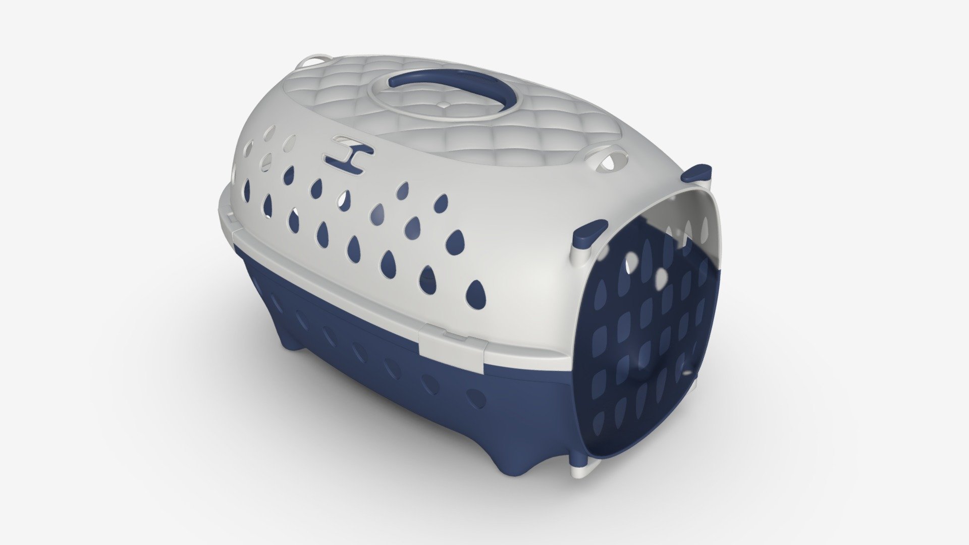 Travel pet carrier white blue 3d model