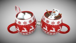 Christmas Hot Chocolate With Marshmallow Snowman