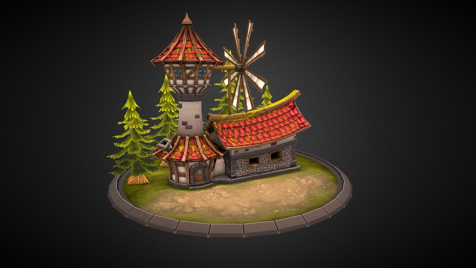 Valley mill 3d model